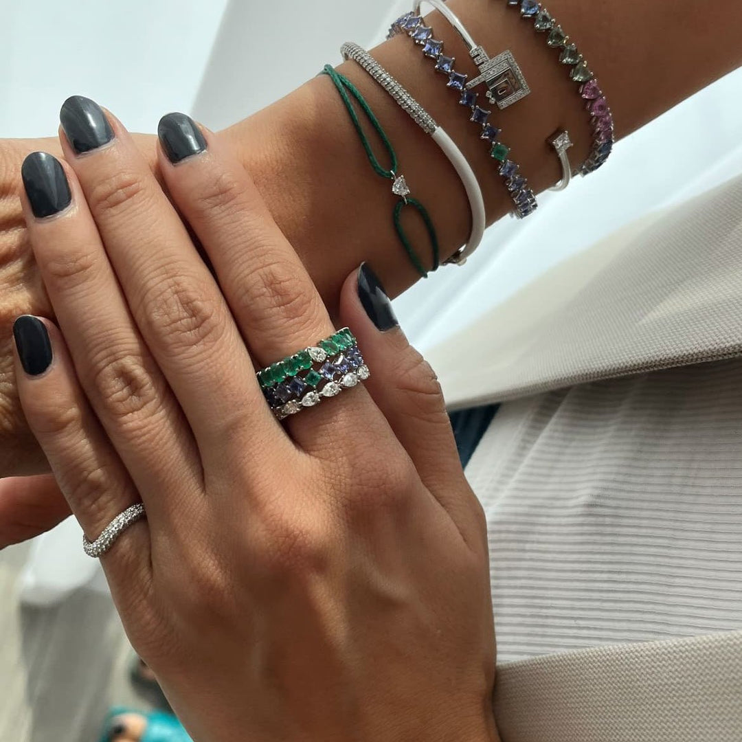 Pear Diamond Eternity Band - HIBA JABER