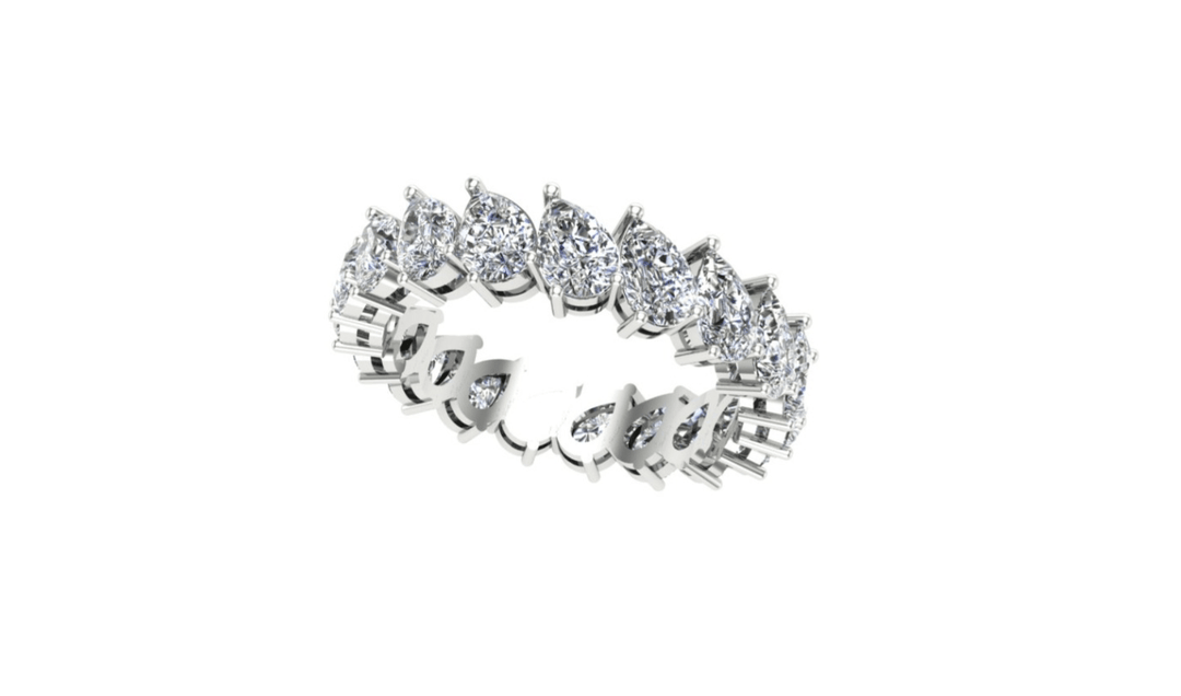 Pear Diamond Eternity Ring - HIBA JABER