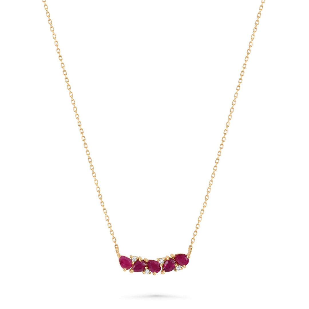 Pear Shaped Red Rubies Necklace - HIBA JABER
