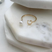 Pearl Drop Ring - Plain - HIBA JABER