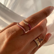 Pink Lined Infinity Ring - HIBA JABER