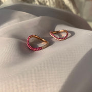 Pink Lined Infinity Ring - HIBA JABER