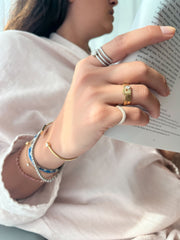 Pinki Bold Infinity Ring/ Dual Gold - HIBA JABER