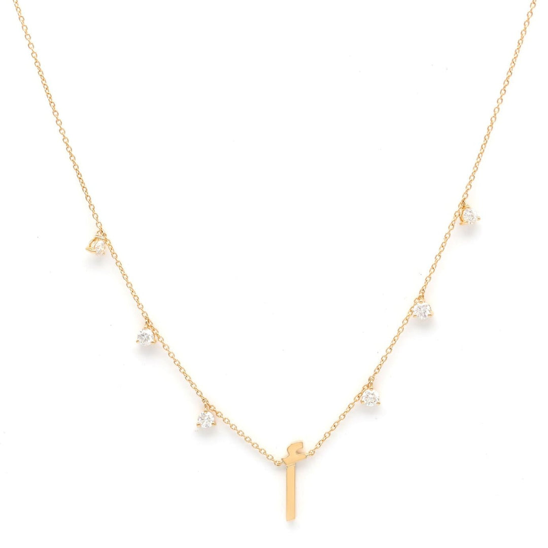 Plain Initial Hanging Necklace - HIBA JABER