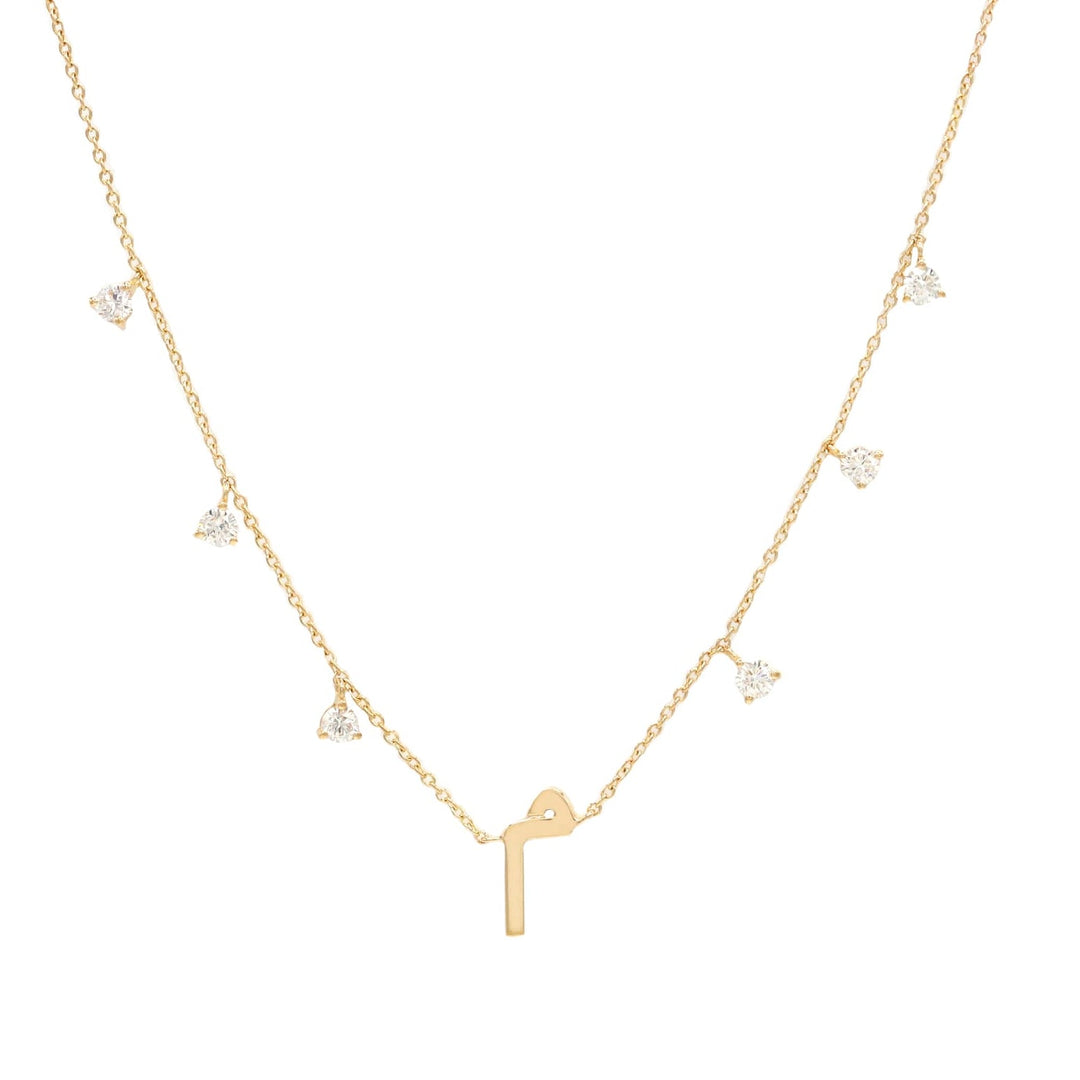 Plain Initial Hanging Necklace - HIBA JABER