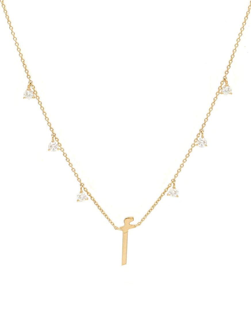 Plain Initial Hanging Necklace - HIBA JABER