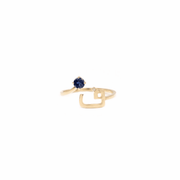 Plain Initial Open خاتم مع a Gemstone - HIBA JABER