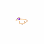 عرض الصورة في المعرض، Plain Initial Open خاتم مع a Gemstone - HIBA JABER