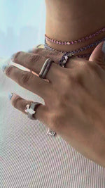 Load and play video in Gallery viewer, Odd One Out Choker -  Purple Amethyst &amp; Blue Sapphire

