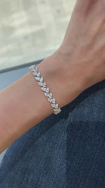 Load and play video in Gallery viewer, Marquise &amp; Round Diamond Tennis Bracelet 0.3ct Each