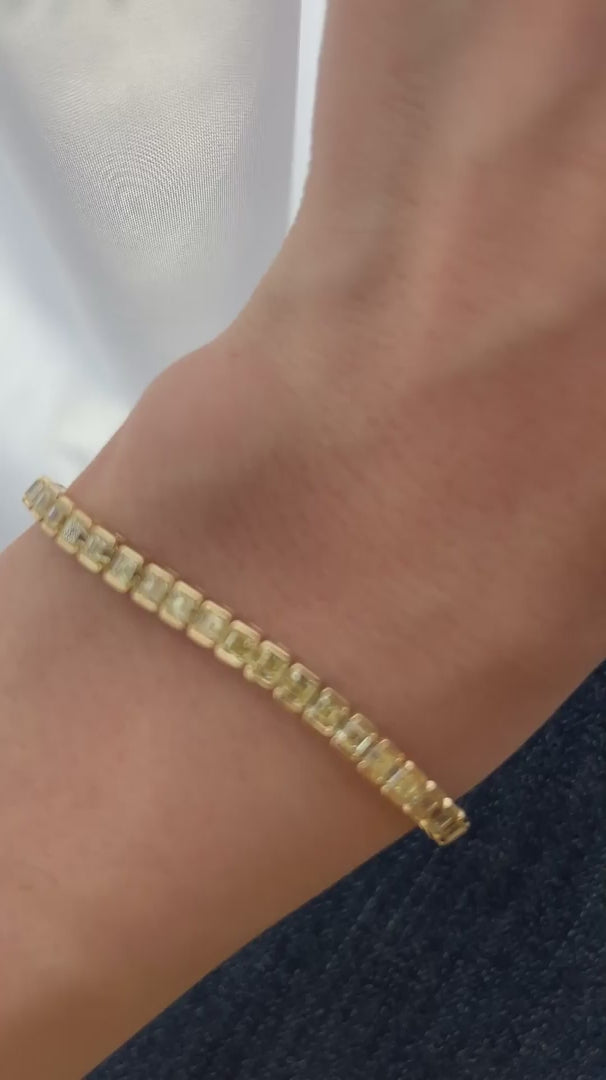 Fancy Yellow Diamond Tennis Bracelet 0.22 Each Hiba Jaber