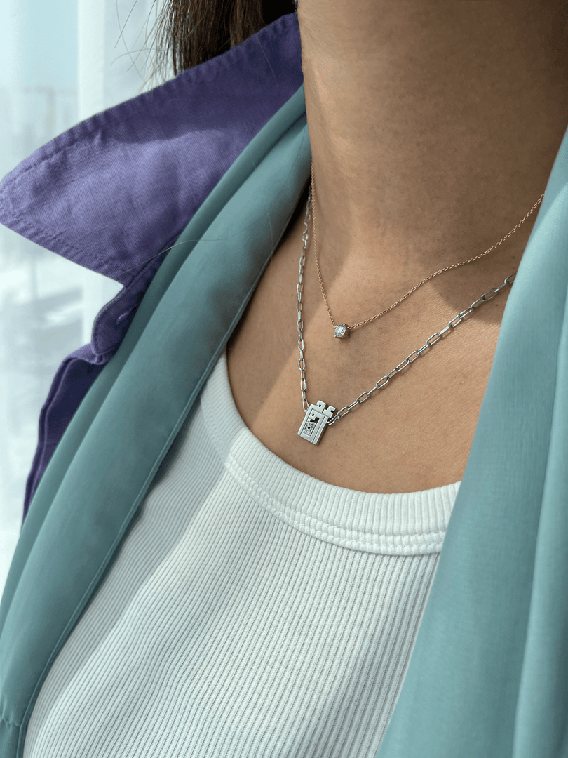 Round Diamond Solitaire Necklace / 0.3ct - HIBA JABER