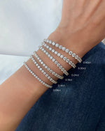 عرض الصورة في المعرض، Round Diamond Tennis Bracelet / 0.40ct Each - HIBA JABER