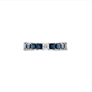 Sapphire Eternity Ring With an Odd Diamond - HIBA JABER