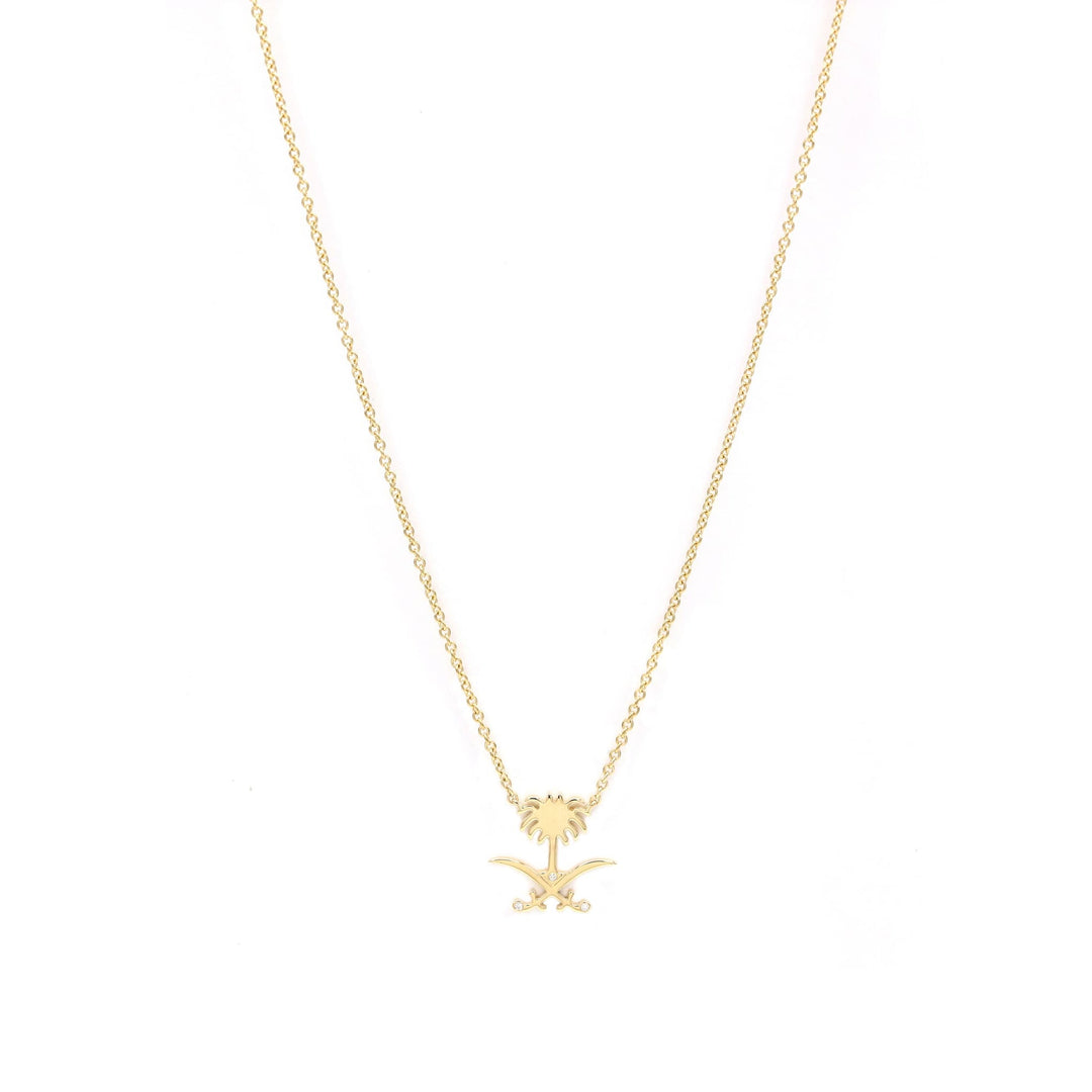 Saudi Emblem Necklace - Rose - HIBA JABER