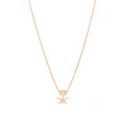 Saudi Emblem Rose Gold Necklace - White - HIBA JABER
