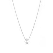 Saudi Emblem Rose Gold Necklace - White - HIBA JABER
