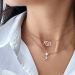 تحميل الصورة في عارض المعرض, Saudi Emblem Rose Gold Necklace - Yellow - HIBA JABER
