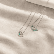 Saudi Map Heart Emerald Necklace - Saudi National Day - HIBA JABER