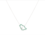 Load image into Gallery viewer, Saudi Map Heart Emerald Necklace - Saudi National Day - HIBA JABER
