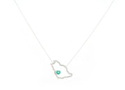 Saudi Map Heart Necklace - Saudi National Day - HIBA JABER
