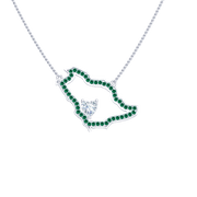 Saudi Map Heart Necklace - Saudi National Day - HIBA JABER