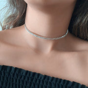 Scattered Baguette Flexi Necklace/ 2.8cts - HIBA JABER