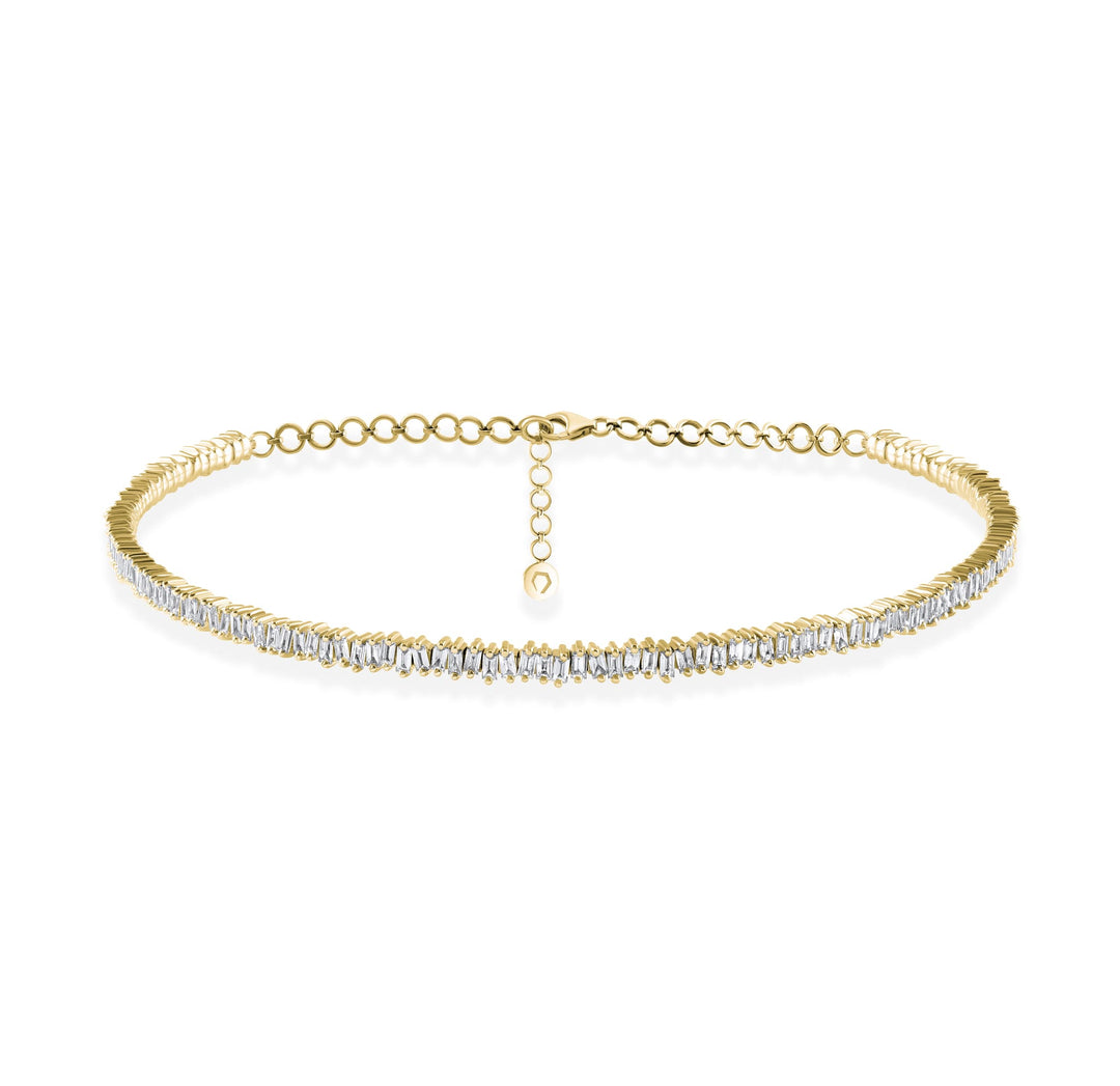 Scattered Baguette Flexi Necklace/ 2.8cts - HIBA JABER