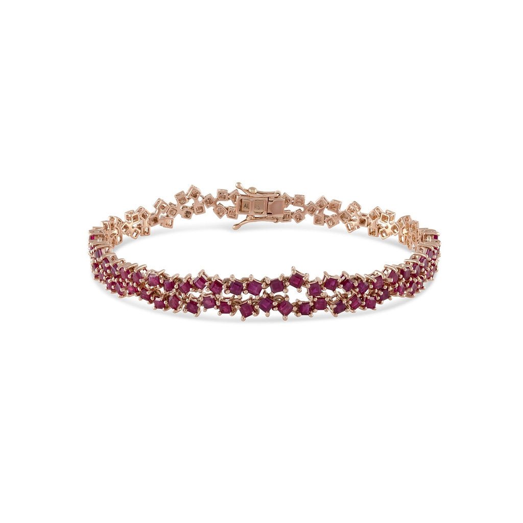 Scattered Princess Cut Ruby Bracelet - HIBA JABER