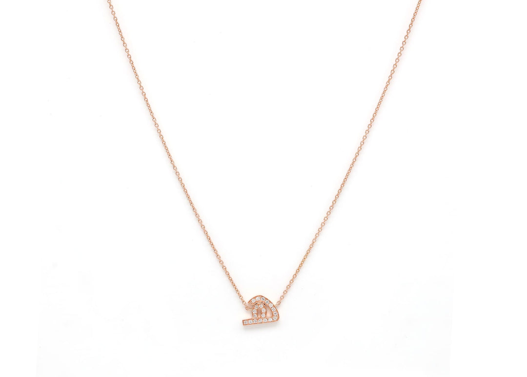 Single Initial Chain Necklace Set In Diamonds - HIBA JABER