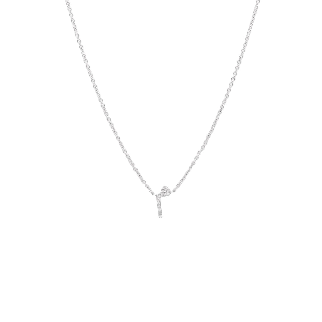 Single Initial Chain Necklace Set In Diamonds - HIBA JABER