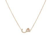 Single Initial Chain Necklace Set In Diamonds - HIBA JABER