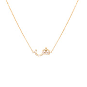 Single Initial Chain Necklace Set In Diamonds - HIBA JABER
