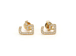 Load image into Gallery viewer, Single Initial Earring Set in Diamonds - HIBA JABER