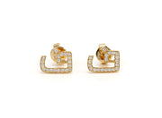 Single Initial Earring Set in Diamonds - HIBA JABER