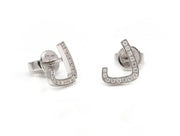 Single Initial Earring Set in Diamonds - HIBA JABER