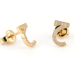 عرض الصورة في المعرض، Single Initial Earring Set in Diamonds I Pairs - HIBA JABER