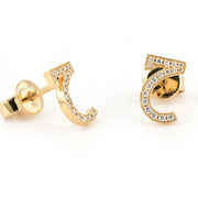 Single Initial Earring Set in Diamonds I Pairs - HIBA JABER