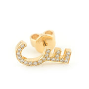 Single Initial Earring - With Diamonds/ Single Piece - HIBA JABER