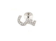 Single Initial Earring - With Diamonds/ Single Piece - HIBA JABER
