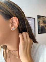 Single Initial Earring - With Diamonds/ Single Piece - HIBA JABER