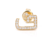 Single Initial Earring - With Diamonds/ Single Piece - HIBA JABER
