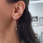 Load image into Gallery viewer, Single Initial Earring With Hanging Chain - Single Piece - HIBA JABER
