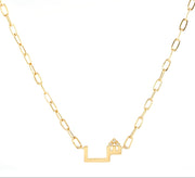 Single Initial Necklace in Bold Chain - Plain - HIBA JABER