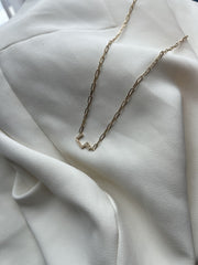 Single Initial Necklace in Bold Chain - Set in Diamonds - HIBA JABER