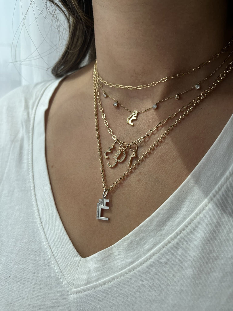 Single Initial Pendant | Set in Diamonds - HIBA JABER