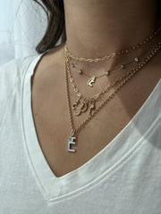 Single Initial Pendant | Set in Diamonds - HIBA JABER