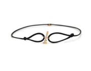 Single Initial Thread Bracelet - Set in Diamonds - HIBA JABER