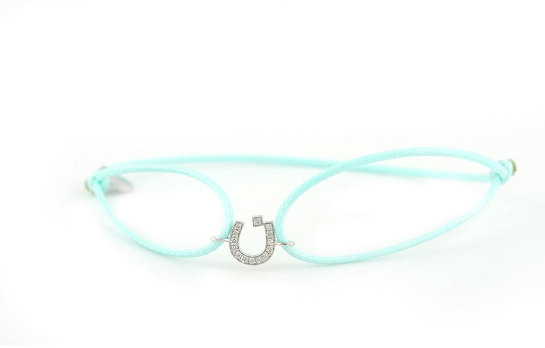 Single Initial Thread Bracelet - Set in Diamonds - HIBA JABER