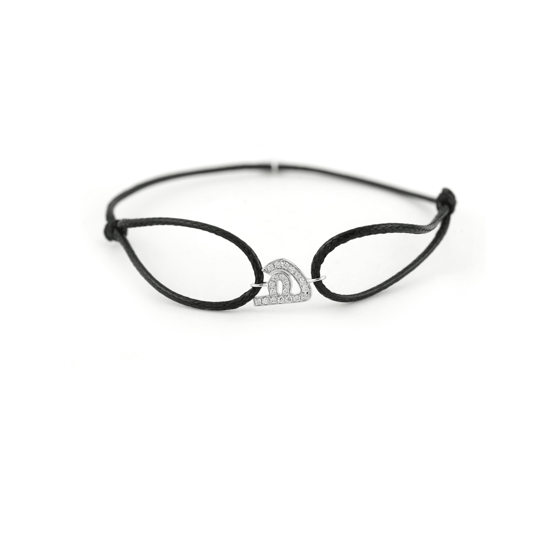 Single Initial Thread Bracelet - Set in Diamonds - HIBA JABER